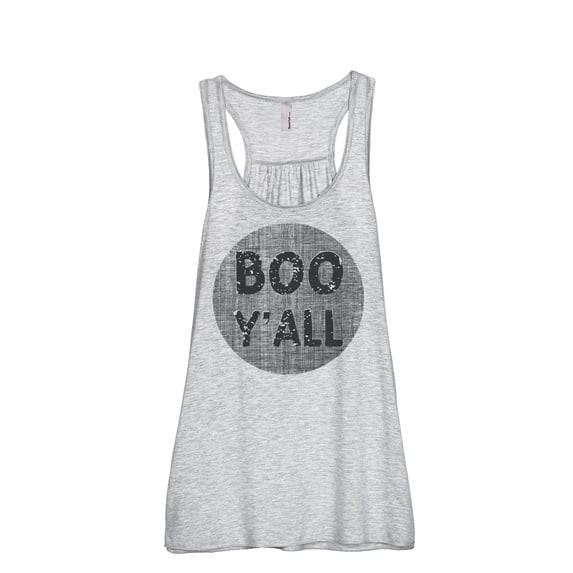 Thread Tank BOO! Yall Women's Sleeveless Flowy Racerback Tank Top Sport Grey Large
