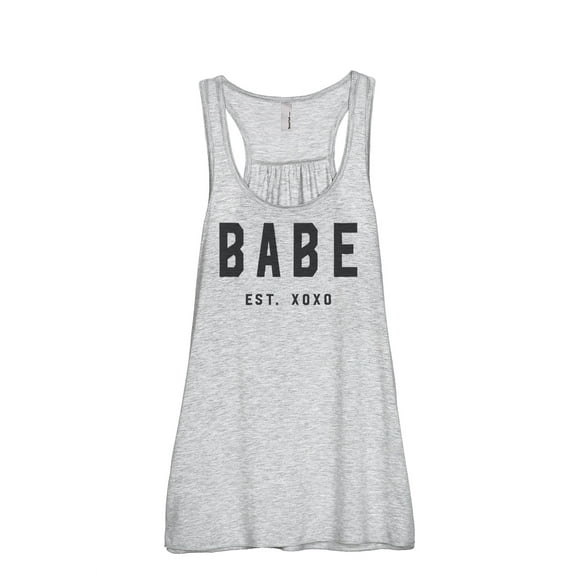 Thread Tank Babe Est. XOXO Women's Sleeveless Flowy Racerback Tank Top Sport Grey Small