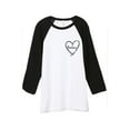 thumbnail image 1 of Thread Tank Badass At Heart Unisex 3/4 Sleeves Baseball Raglan White Black Small, 1 of 4