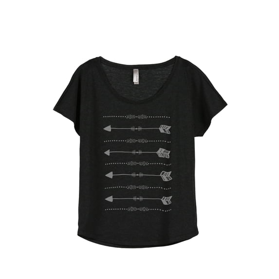 Thread Tank Balancing Arrows Women's Relaxed Slouchy Dolman T-Shirt Tee Heather Black Large