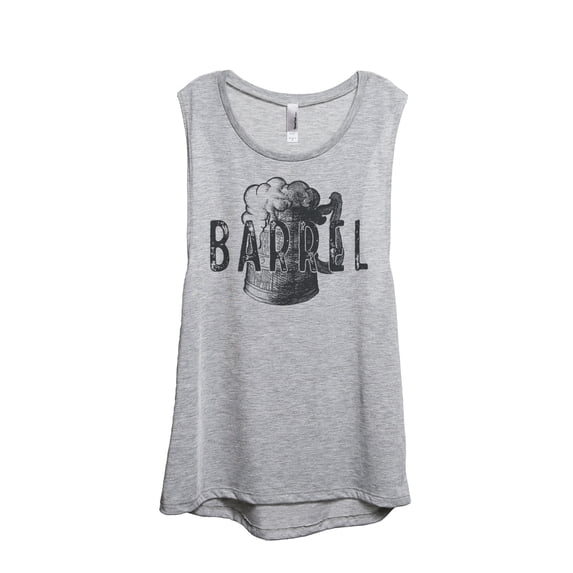 Thread Tank Barrel Mug Sketch Women's Sleeveless Muscle Tank Top Sport Grey Small