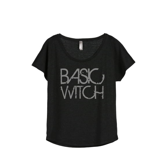 Thread Tank Basic Witch Women's Relaxed Slouchy Dolman T-Shirt Tee Heather Black 2X-Large