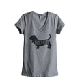 thumbnail image 1 of Thread Tank Basset Hound Dog Silhouette Women's Relaxed V-Neck T-Shirt Tee Heather Grey Small, 1 of 4