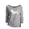 thumbnail image 1 of Thread Tank Basset Hound Dog Silhouette Women's Slouchy 3/4 Sleeves Raglan Sweatshirt Sport Grey Medium, 1 of 3