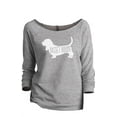 thumbnail image 1 of Thread Tank Basset Hound Dog Silhouette Women's Slouchy 3/4 Sleeves Raglan Sweatshirt Sport Grey Small, 1 of 3