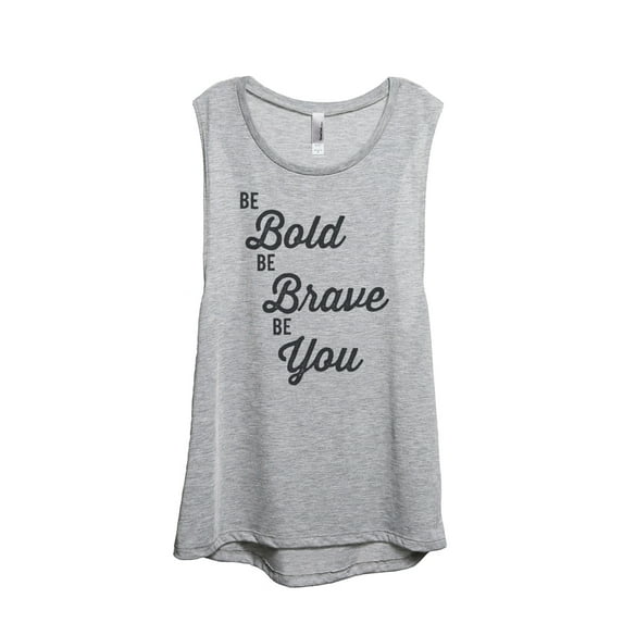 Thread Tank Be Brave Be You Women's Sleeveless Muscle Tank Top Sport Grey Large