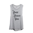thumbnail image 1 of Thread Tank Be Brave Be You Women's Sleeveless Muscle Tank Top Sport Grey Small, 1 of 4