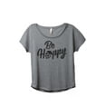 thumbnail image 1 of Thread Tank Be HOPPY Cursive Women's Relaxed Slouchy Dolman T-Shirt Tee Heather Grey X-Large, 1 of 4