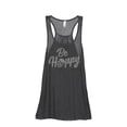 thumbnail image 1 of Thread Tank Be HOPPY Cursive Women's Sleeveless Flowy Racerback Tank Top Charcoal Small, 1 of 5