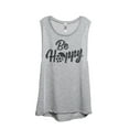 thumbnail image 1 of Thread Tank Be HOPPY Cursive Women's Sleeveless Muscle Tank Top Sport Grey Small, 1 of 4