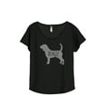 thumbnail image 1 of Thread Tank Beagle Dog Silhouette Women's Relaxed Slouchy Dolman T-Shirt Tee Heather Black X-Large, 1 of 4