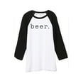 thumbnail image 1 of Thread Tank Beer Drinking Unisex 3/4 Sleeves Baseball Raglan White Black Large, 1 of 4