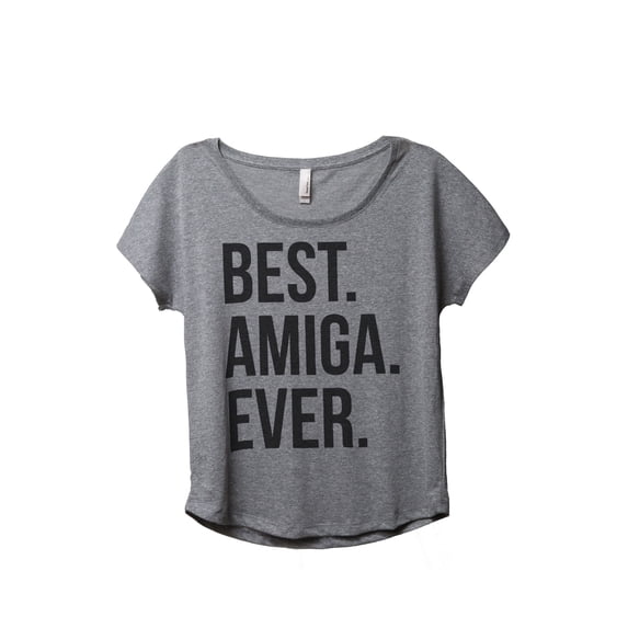 Thread Tank Best Amiga Ever Women's Fashion Relaxed Slouchy Dolman T-Shirt Tee Heather Grey Large