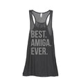 thumbnail image 1 of Thread Tank Best Amiga Ever Women's Fashion Sleeveless Flowy Racerback Tank Top Charcoal Small, 1 of 5