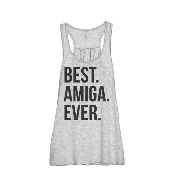 Thread Tank Best Amiga Ever Women's Fashion Sleeveless Flowy Racerback Tank Top Sport Grey 2X-Large
