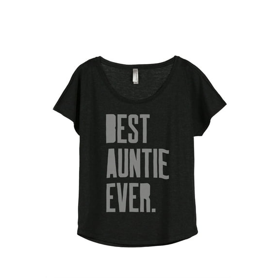 Thread Tank Best Auntie Ever Women's Relaxed Slouchy Dolman T-Shirt Tee Heather Black 2X-Large