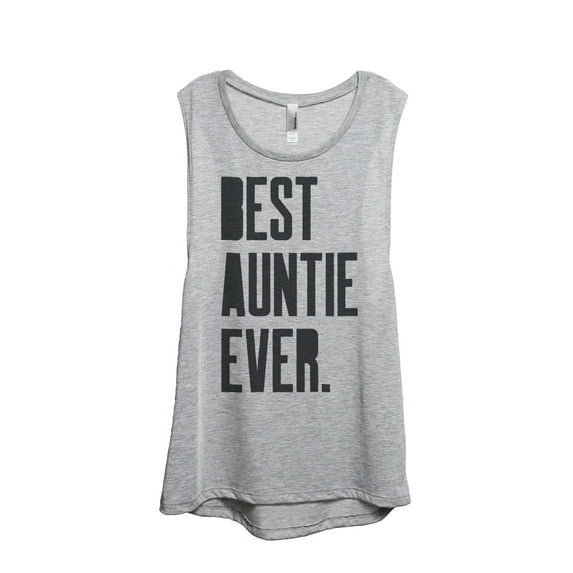 Thread Tank Best Auntie Ever Women's Sleeveless Muscle Tank Top Sport Grey Small