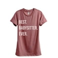 thumbnail image 1 of Thread Tank Best Babysitter Ever Women's Relaxed Crewneck T-Shirt Tee Heather Rouge Large, 1 of 1