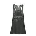 thumbnail image 1 of Thread Tank Best Babysitter Ever Women's Sleeveless Flowy Racerback Tank Top Charcoal Small, 1 of 5