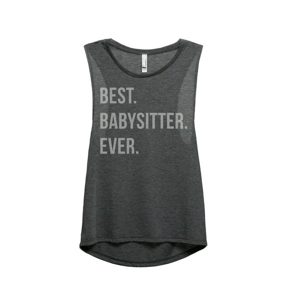 Thread Tank Best Babysitter Ever Women's Sleeveless Muscle Tank Top Charcoal Small