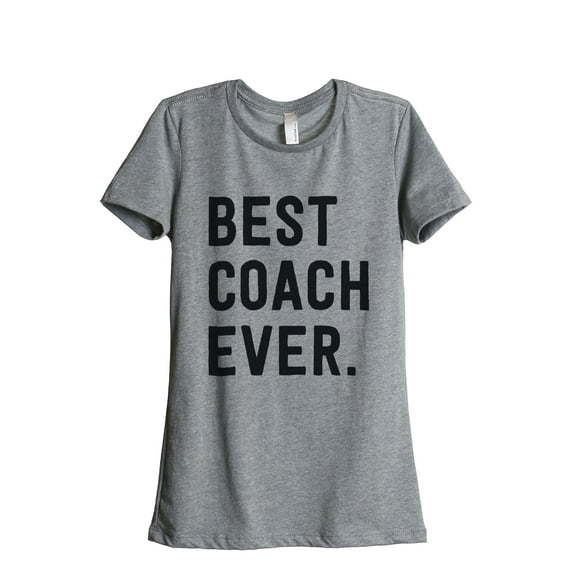 Thread Tank Best Coach Ever Women's Relaxed Crewneck T-Shirt Tee Heather Grey Small
