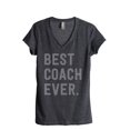 thumbnail image 1 of Thread Tank Best Coach Ever Women's Relaxed V-Neck T-Shirt Tee Charcoal Medium, 1 of 6