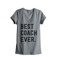 thumbnail image 1 of Thread Tank Best Coach Ever Women's Relaxed V-Neck T-Shirt Tee Heather Grey Small, 1 of 4