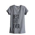 thumbnail image 1 of Thread Tank Best Day Ever Women's Relaxed V-Neck T-Shirt Tee Heather Grey Small, 1 of 4