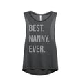 thumbnail image 1 of Thread Tank Best Nanny Ever Women's Sleeveless Muscle Tank Top Charcoal Small, 1 of 4