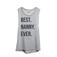thumbnail image 1 of Thread Tank Best Nanny Ever Women's Sleeveless Muscle Tank Top Sport Grey 2X-Large, 1 of 4