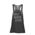 thumbnail image 1 of Thread Tank Best Nurse Ever Women's Sleeveless Flowy Racerback Tank Top Charcoal Small, 1 of 5