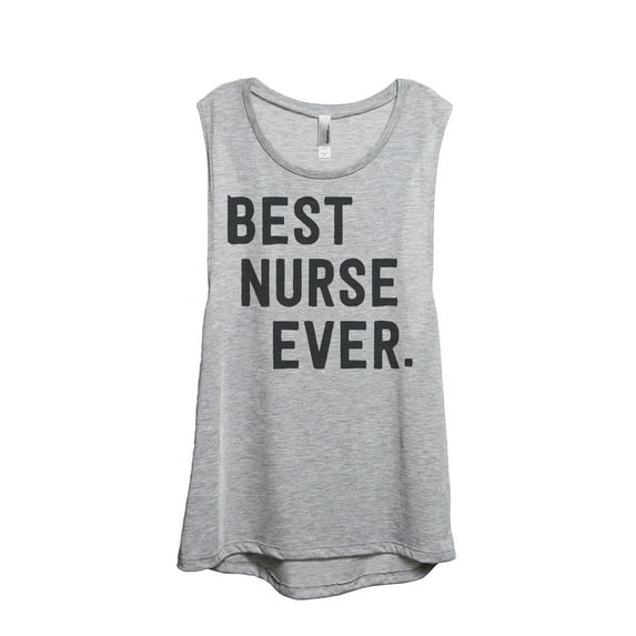 Thread Tank Best Nurse Ever Women's Sleeveless Muscle Tank Top Sport Grey Small