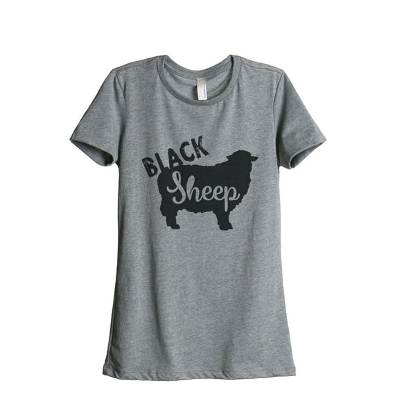 Thread Tank Black Sheep Women's Relaxed Crewneck T-Shirt Tee Heather Grey Small