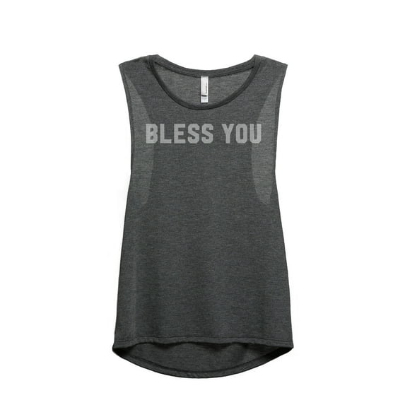 Thread Tank Bless You Women's Sleeveless Muscle Tank Top Charcoal Small
