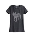 thumbnail image 1 of Thread Tank Boston Terrier Dog Silhouette Women's Relaxed Crewneck T-Shirt Tee Charcoal X-Large, 1 of 4