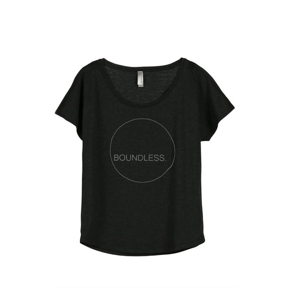 Thread Tank Boundless Women's Relaxed Slouchy Dolman T-Shirt Tee Heather Black 3X-Large