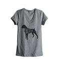 thumbnail image 1 of Thread Tank Boxer Dog Silhouette Women's Relaxed V-Neck T-Shirt Tee Heather Grey Medium, 1 of 4