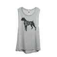 thumbnail image 1 of Thread Tank Boxer Dog Silhouette Women's Sleeveless Muscle Tank Top Sport Grey 2X-Large, 1 of 3
