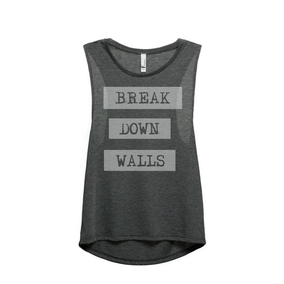 Thread Tank Break Down Walls Women's Sleeveless Muscle Tank Top Charcoal Large