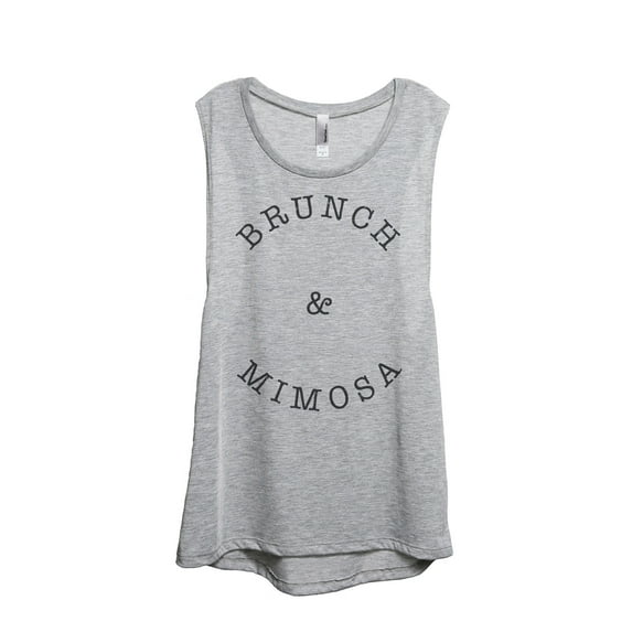 Thread Tank Brunch And Mimosa Women's Sleeveless Muscle Tank Top Sport Grey Small