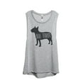 thumbnail image 1 of Thread Tank Bull Terrier Dog Silhouette Women's Sleeveless Muscle Tank Top Sport Grey Small, 1 of 4
