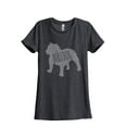 thumbnail image 1 of Thread Tank Bulldog Dog Silhouette Women's Relaxed Crewneck T-Shirt Tee Charcoal Large, 1 of 4