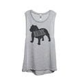thumbnail image 1 of Thread Tank Bulldog Dog Silhouette Women's Sleeveless Muscle Tank Top Sport Grey Small, 1 of 4