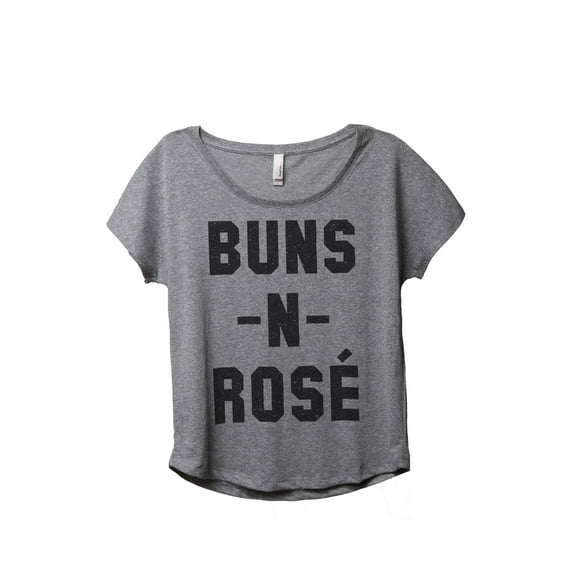 Thread Tank Buns N Rose Women's Relaxed Slouchy Dolman T-Shirt Tee Heather Grey Small