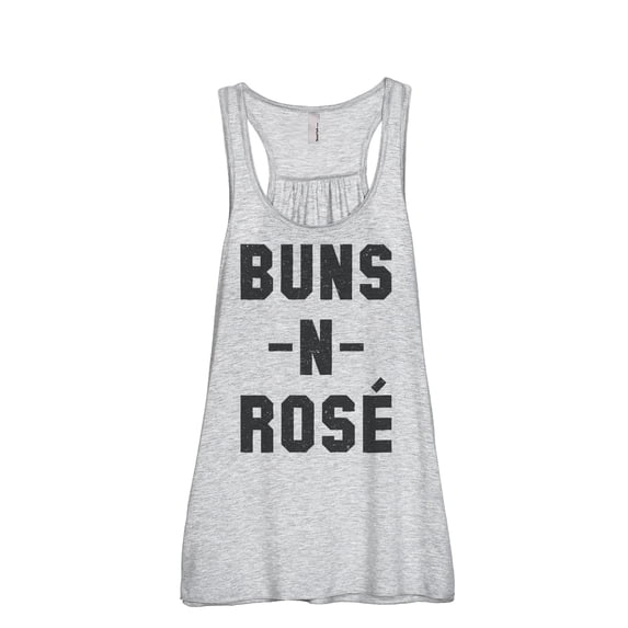 Thread Tank Buns N Rose Women's Sleeveless Flowy Racerback Tank Top Sport Grey X-Large