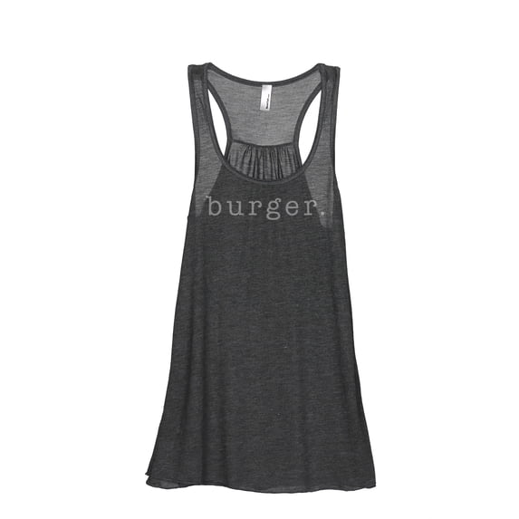 Thread Tank Burger Women's Sleeveless Flowy Racerback Tank Top Charcoal Small