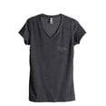 thumbnail image 1 of Thread Tank Bye. Women's Fashion Relaxed V-Neck T-Shirt Tee Charcoal Small, 1 of 4
