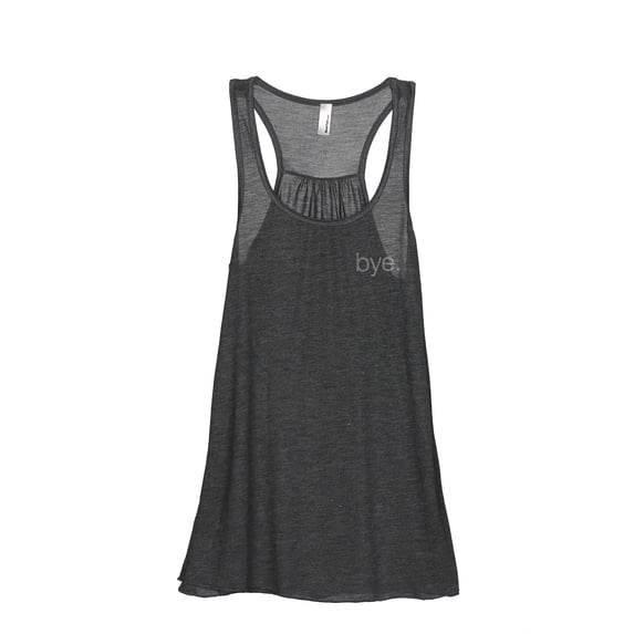 Thread Tank Bye. Women's Fashion Sleeveless Flowy Racerback Tank Top Charcoal Small