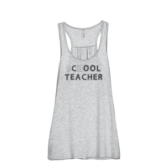 Thread Tank C.O.O.L Teacher Women's Sleeveless Flowy Racerback Tank Top Sport Grey Medium