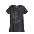 thumbnail image 1 of Thread Tank Cactus Sketch Women's Relaxed Crewneck T-Shirt Tee Charcoal 2X-Large, 1 of 4